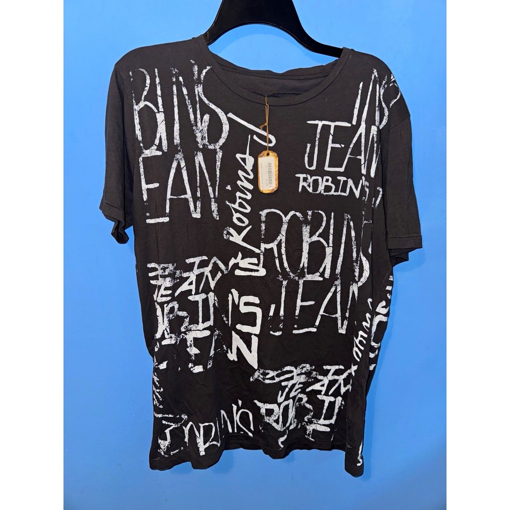 Robin's Jean Mens Black Graphic Logo Crew Neck T-Shirt XL M1403-RJ491W